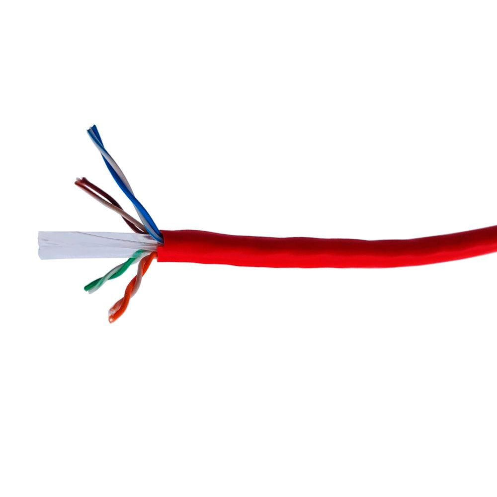 Metro de Cabo de Rede LAN 4PX24AWG CAT6 UTP -100% Cobre Wec, CM INT - Vermelho